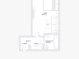 Prodej bytu 1+1, Praha - Hloubětín, Kbelská, 30 m2