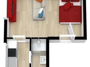 Pronájem bytu 1+kk, Liberec, Klostermannova, 20 m2