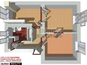 Pronájem bytu 2+1, Neratovice, 54 m2