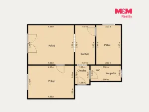 Pronájem bytu 3+kk, Horní Slavkov, Poštovní, 55 m2