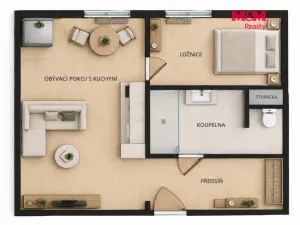 Pronájem bytu 2+kk, Nymburk, Jiřího Wolkera, 34 m2