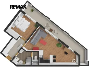 Pronájem bytu 2+kk, Praha - Zličín, Sazovická, 48 m2