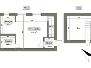 Prodej rodinného domu, Zlín, Vysoká, 56 m2