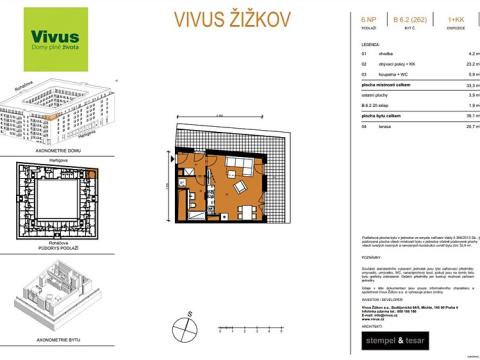 Prodej bytu 1+kk, Praha - Žižkov, Hartigova, 39 m2