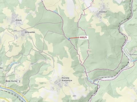 Dražba lesa, Jílové u Držkova, 2349 m2