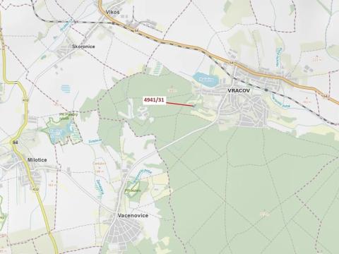 Dražba lesa, Vracov, 2231 m2