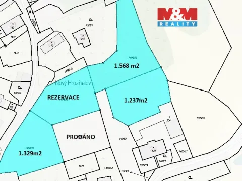 Prodej pozemku pro bydlení, Cheb, Nový Hrozňatov, 1237 m2