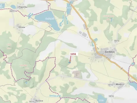 Dražba lesa, Zavlekov, 1331 m2