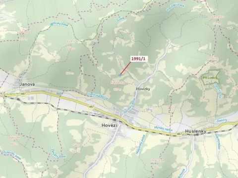 Dražba lesa, Hovězí, 2438 m2