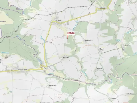 Dražba lesa, Břežany, 1924 m2