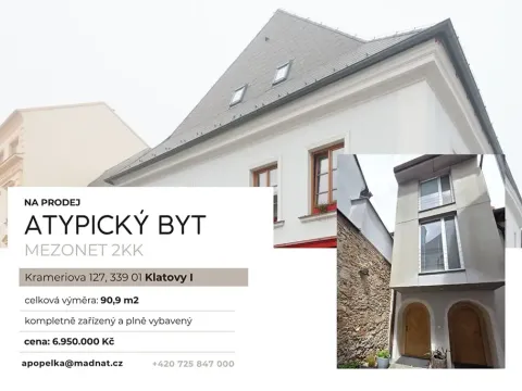 Prodej bytu 2+kk, Klatovy, Krameriova, 91 m2