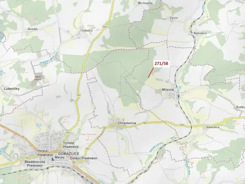 Dražba lesa, Milavče, 2102 m2